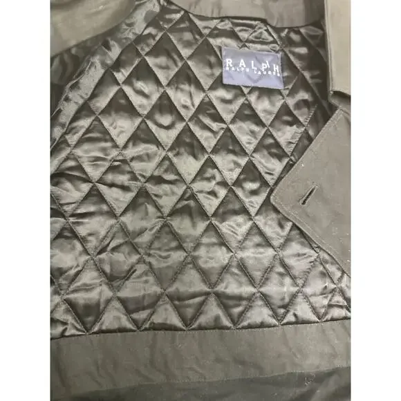 Ralph Lauren Blue Label Vintage Double-Breasted Unisex Trench Coat EUC Black 40R - Picture 9 of 10